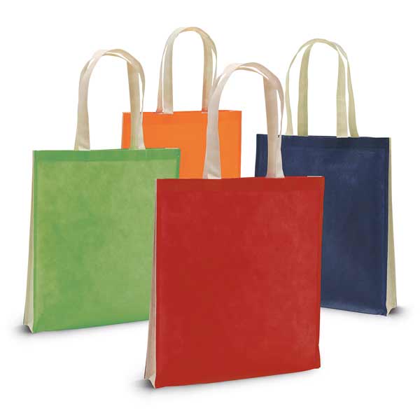 Shopping bags, cotton natural bags - Bag. Non-woven: 80 g/m. 50 cm handles. 360 x 390 x 70 mm
