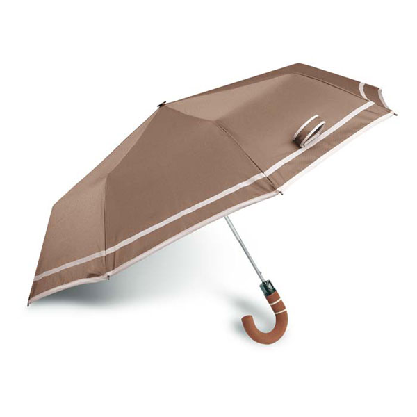  - Elegant and practical. 3 fold automatic umbrella in pongee