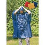 Αδιάβροχα - Foldable plastic raincoat with attached hood in pouch.  