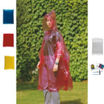 Αδιάβροχα - Foldable plastic raincoat with attached hood in hermetic bag.