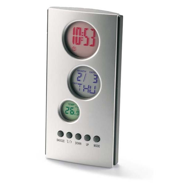   - Weatherstation with clock, calendar and thermometer, with roundcoloured display